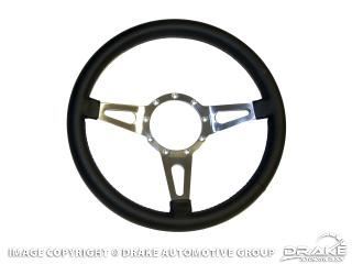 Picture of 1965-73 Corso Feroce Mustang Black Leather, 9 Hole Steering Wheel, 14" : S1MS-3600-BK-14 